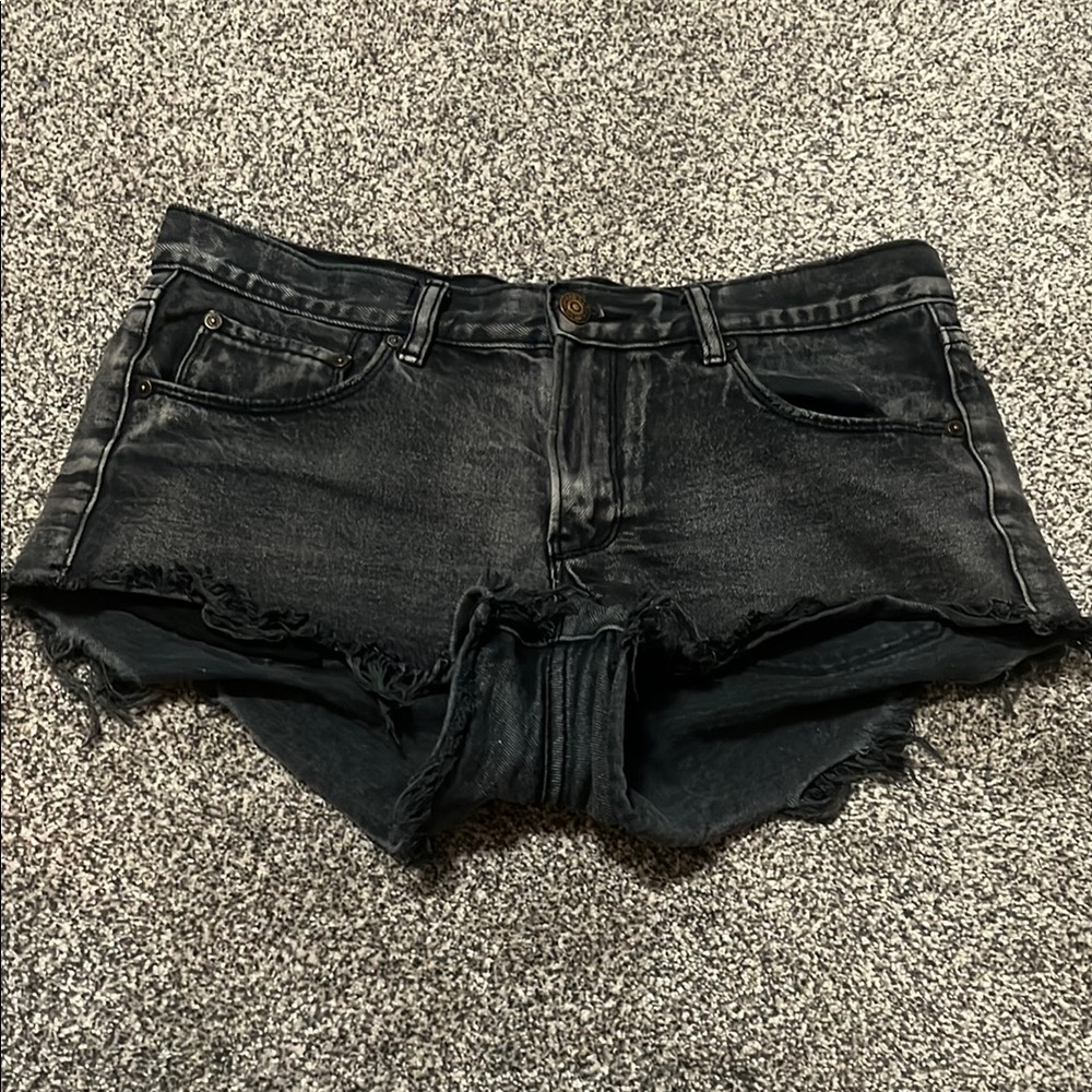 Black Denim Women's Shorts